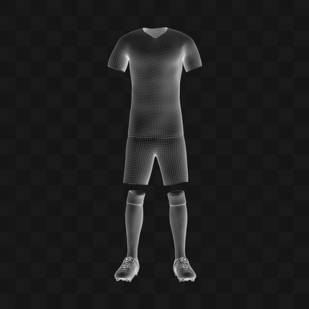 Uniforme Futebol Masculino - Modelo 3D