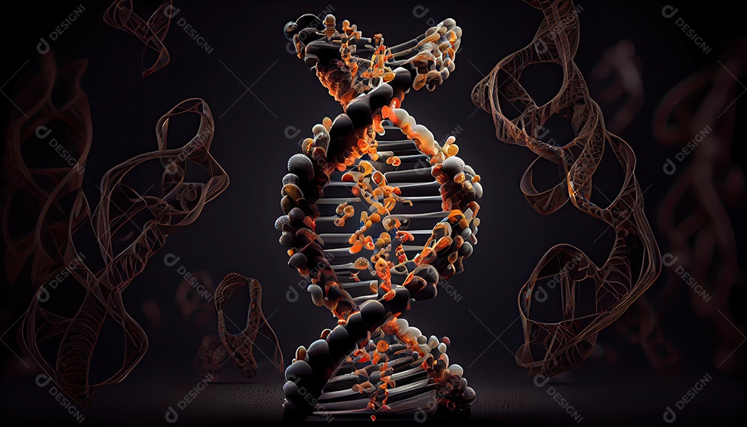 Fundo de hélice de DNA realista