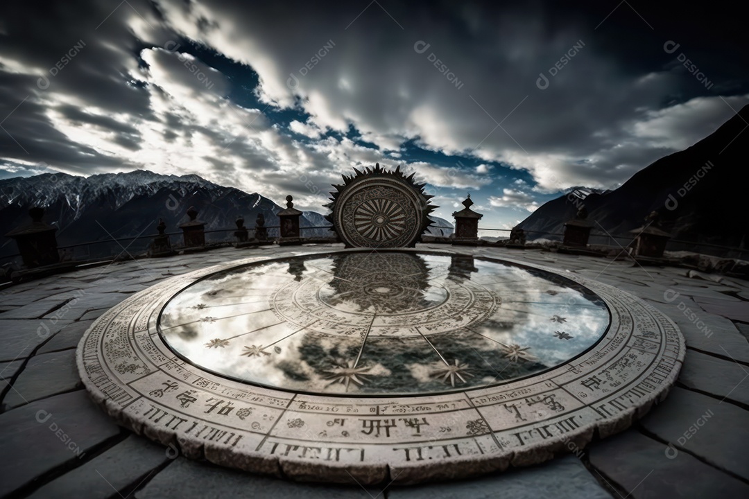 Símbolos do zodíaco e pano de fundo do templo sagrado, astrologia, alquimia, magia, feitiçaria e estrutura enigmática de cristais