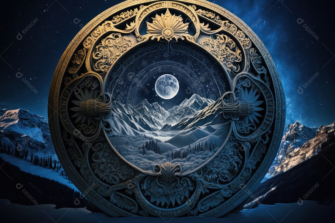 Símbolos do zodíaco e pano de fundo do templo sagrado, astrologia, alquimia, magia, feitiçaria e estrutura enigmática de cristais