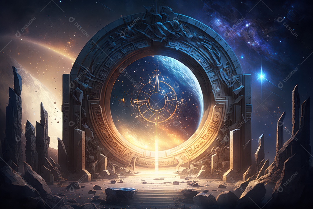 Símbolos do zodíaco e pano de fundo do templo sagrado, astrologia, alquimia, magia, feitiçaria e estrutura enigmática de cristais