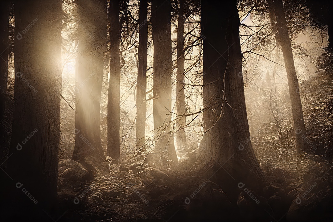 Pano de fundo com jardim sagrado do zodíaco, astrologia, alquimia, magia, feitiçaria e estrutura enigmática de cristais