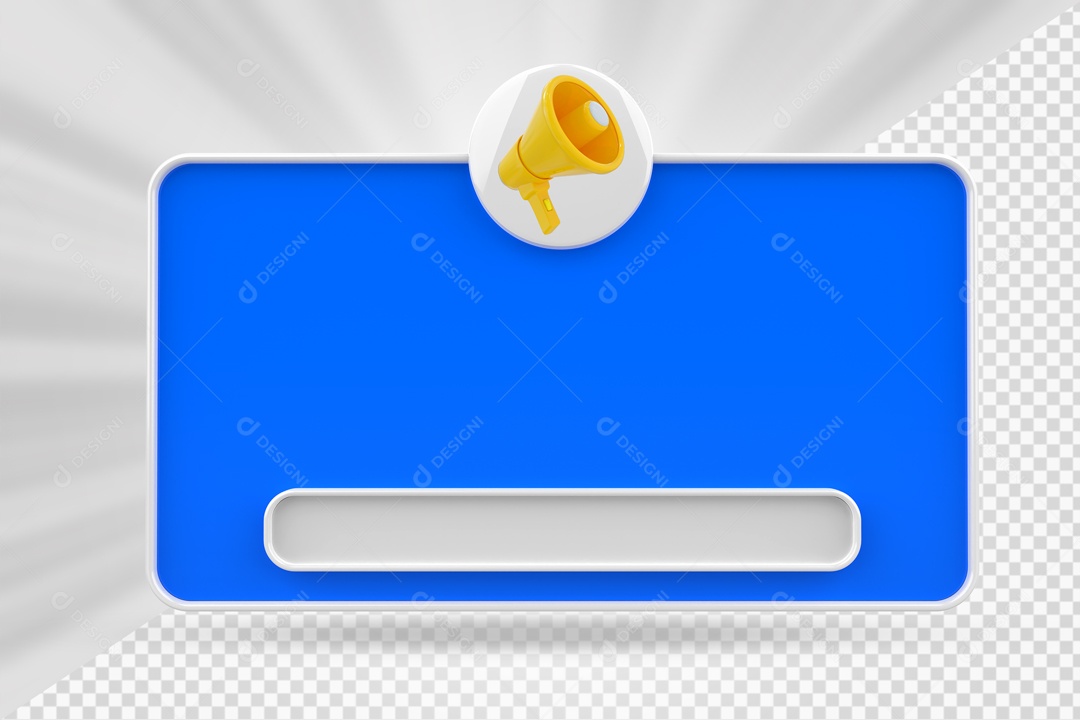 Caixa De Mensagem e Notificação Elemento 3D PSD