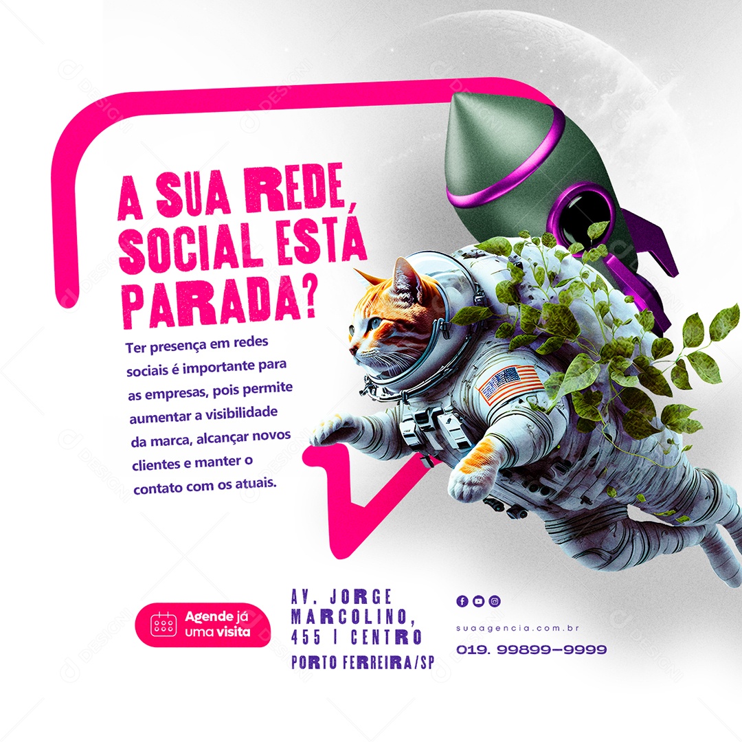 A Sua Rede Social Está Parada Agência Social Media PSD Editável