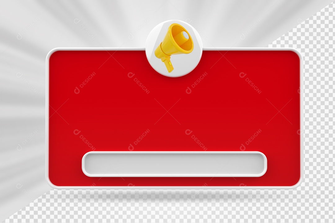 Caixa De Mensagem e Notificação Elemento 3D PSD