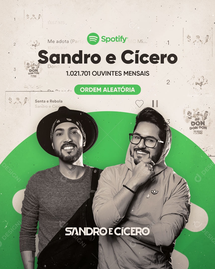 +1 Milhão de Ouvintes Mensais no Spotify Social Media PSD Editável