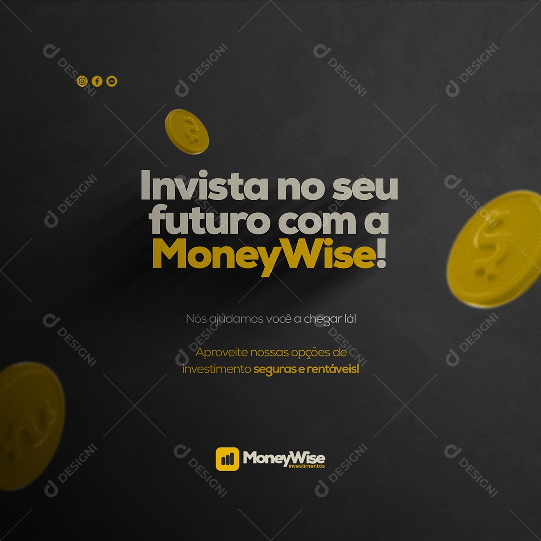Finanças e Investimentos Pessoais Social Media PSD Editável