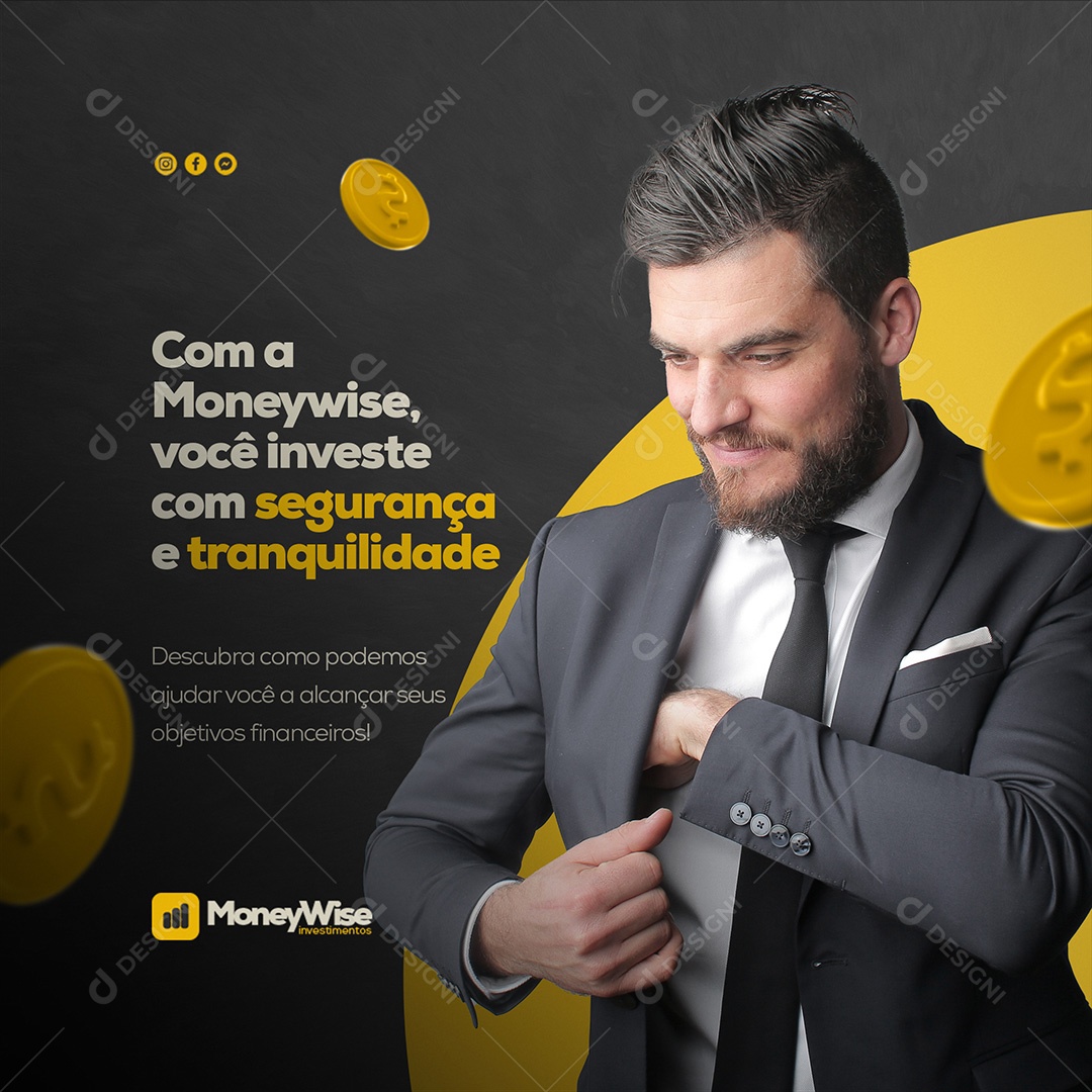 Finanças e Investimentos Pessoais Social Media PSD Editável