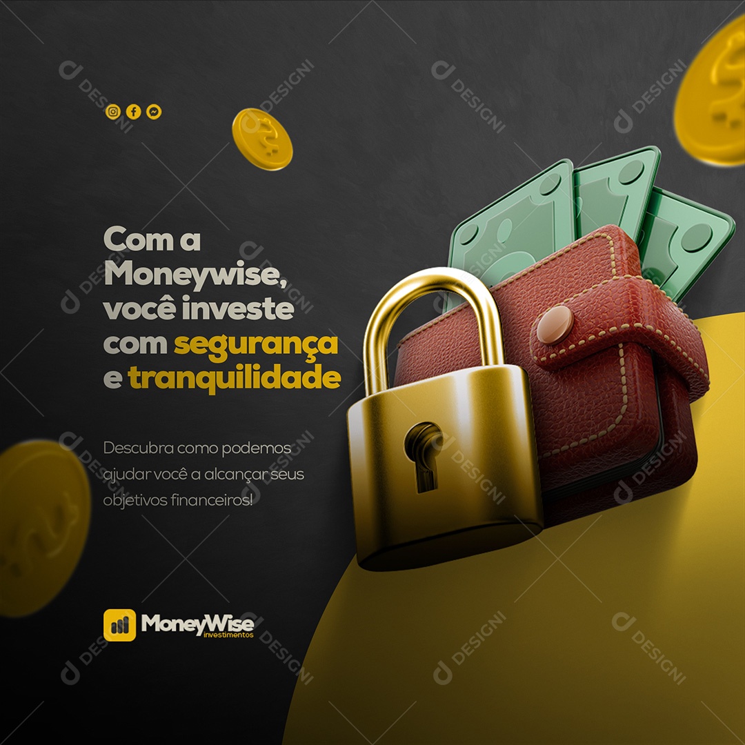 Finanças e Investimentos Pessoais Social Media PSD Editável