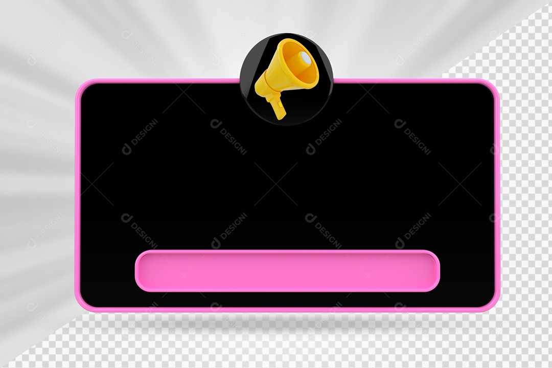 Caixa De Mensagem e Notificação Elemento 3D PSD