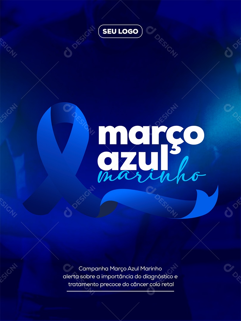 Março Azul Marinho Social Media PSD Editável