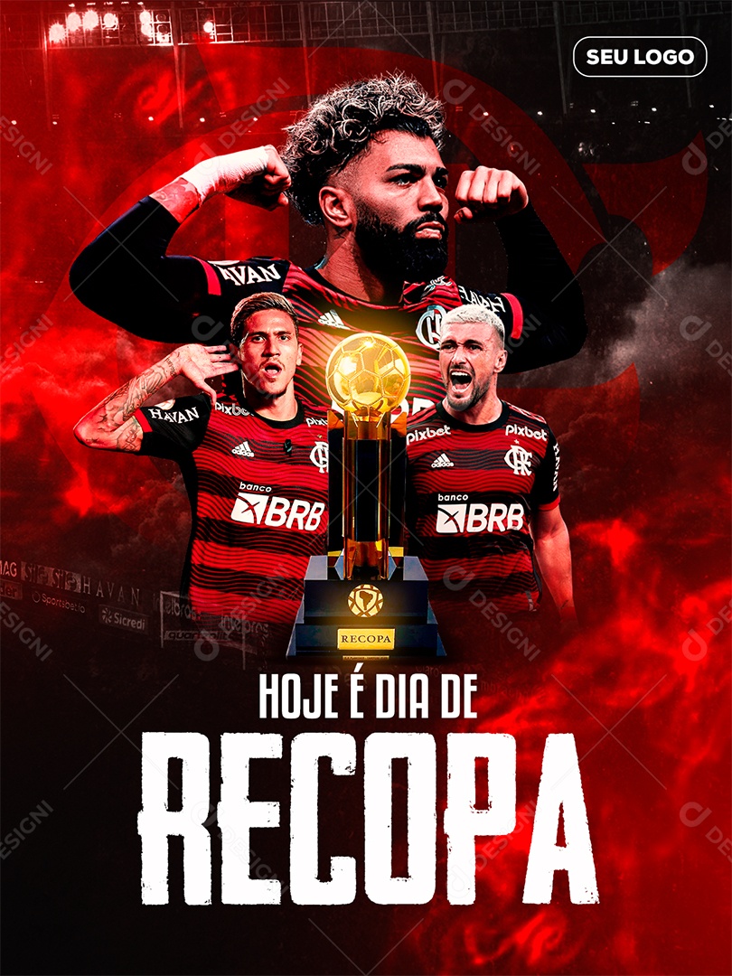 Futebol Recopa Flamengo Social Media PSD Editável