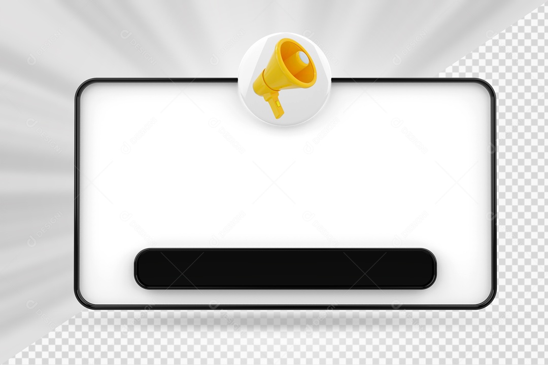 Caixa De Mensagem e Notificação Elemento 3D PSD