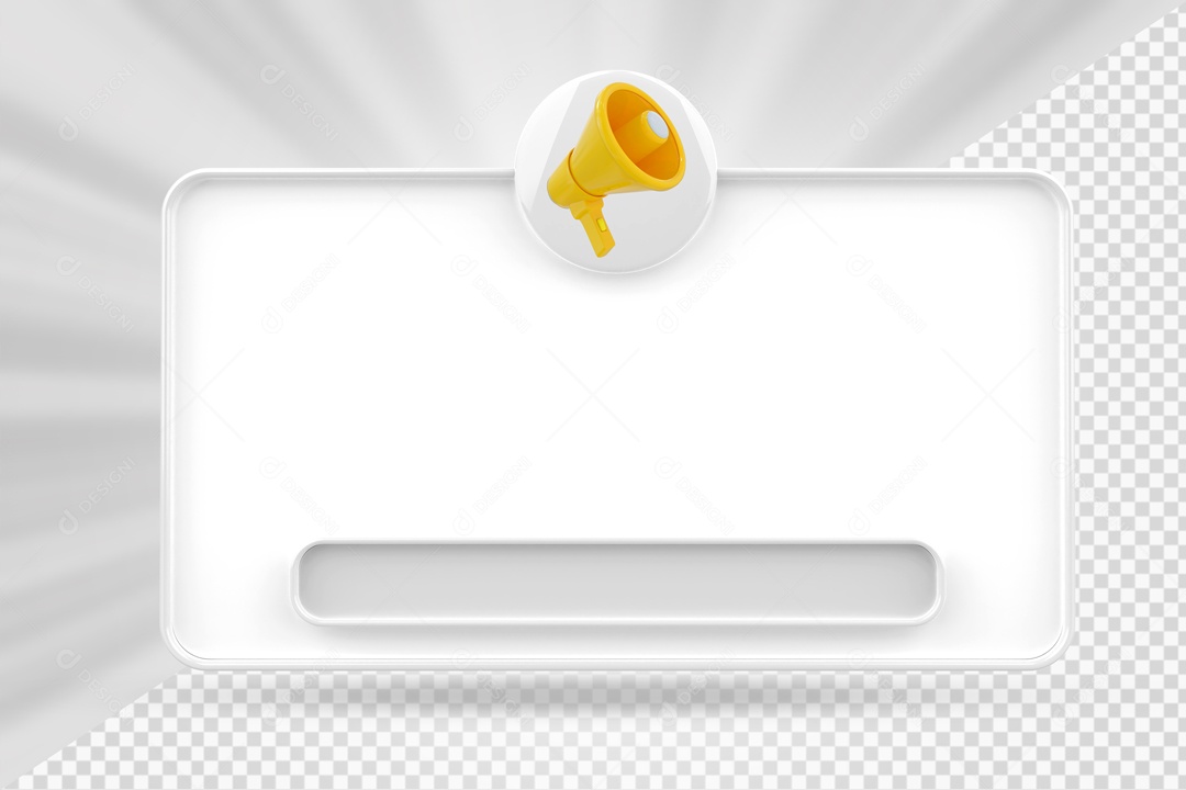 Caixa De Mensagem e Notificação Elemento 3D PSD