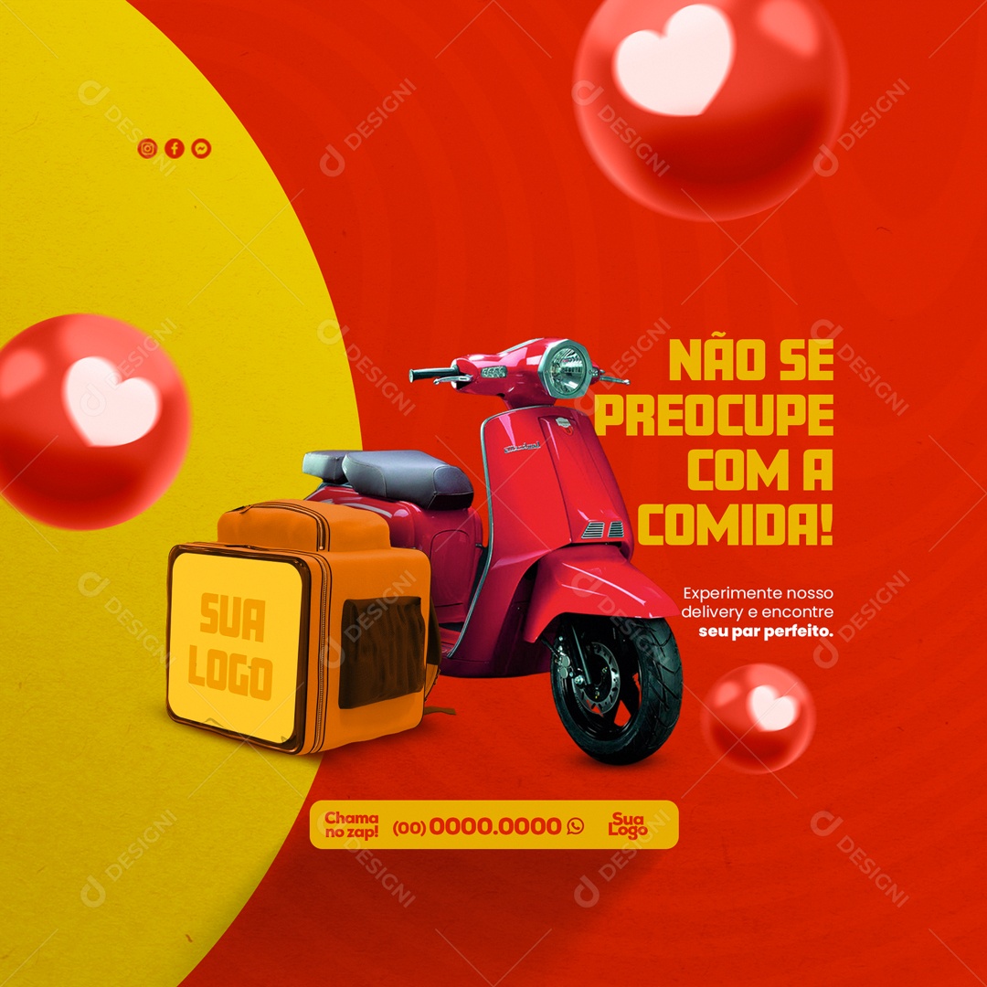 Experimente Nosso Delivery Social Media PSD Editável