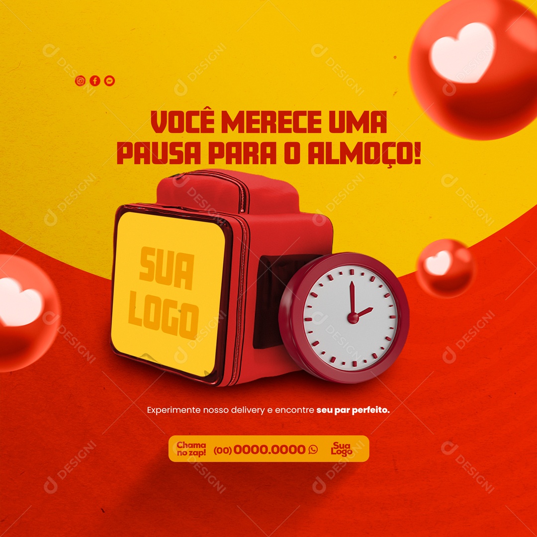 Experimente Nosso Delivery e Encontre Seu Par Perfeito. Social Media PSD Editável
