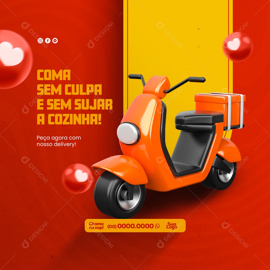 Peça Agora com o Nosso Delivery! Social Media PSD Editável