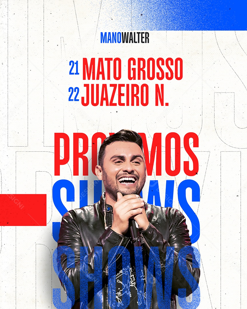 Próximos Shows Mano Walter Flyer Social Media PSD Editável