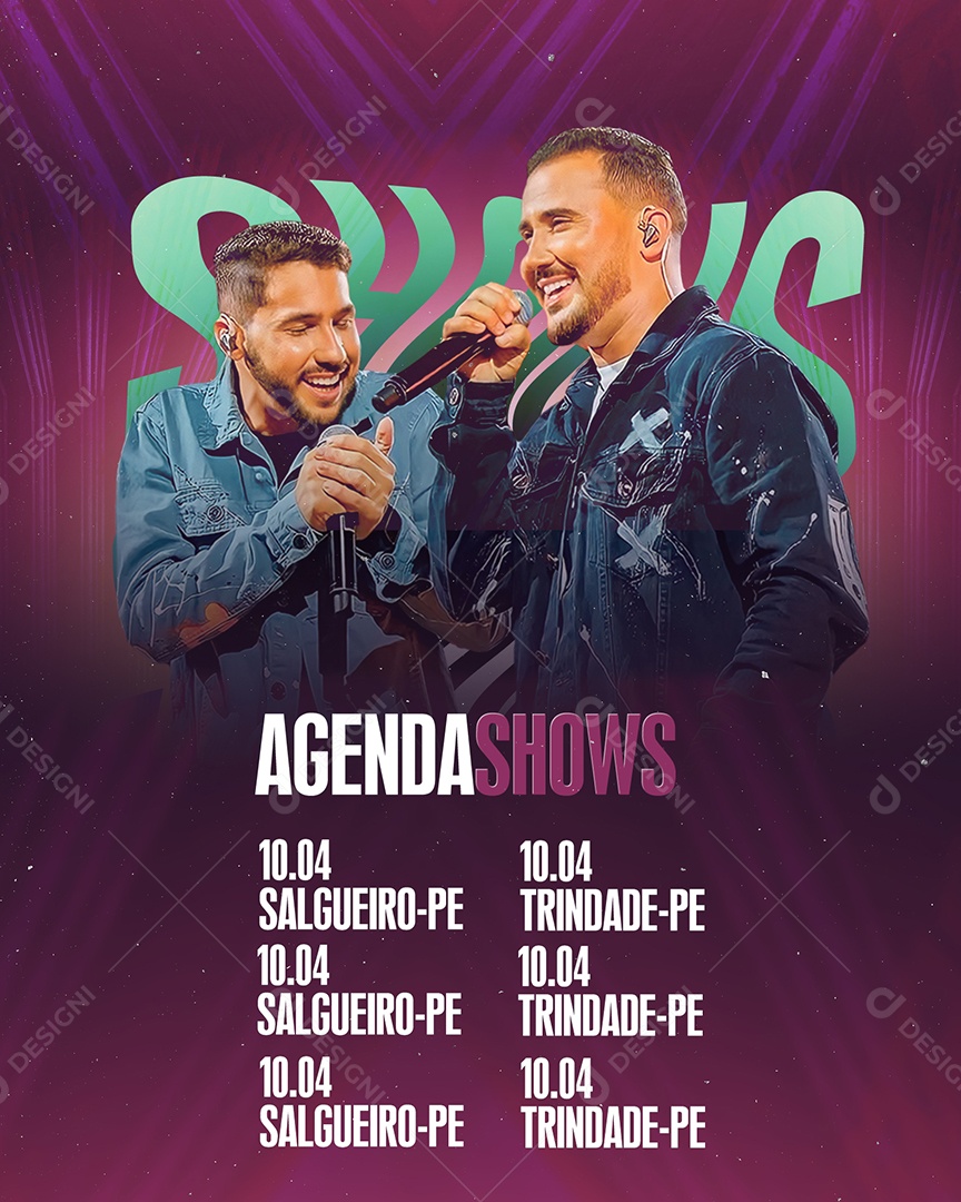 Agenda Shows Iguinho & Lulinha Flyer Social Media PSD Editável