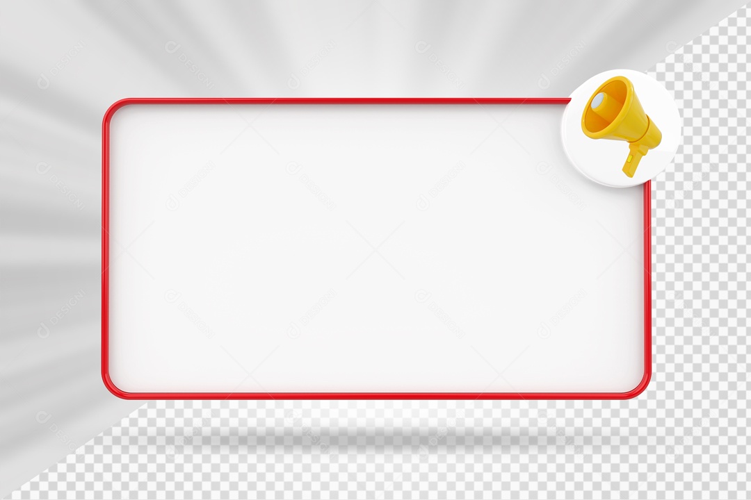 Caixa De Mensagem e Notificação Elemento 3D PSD