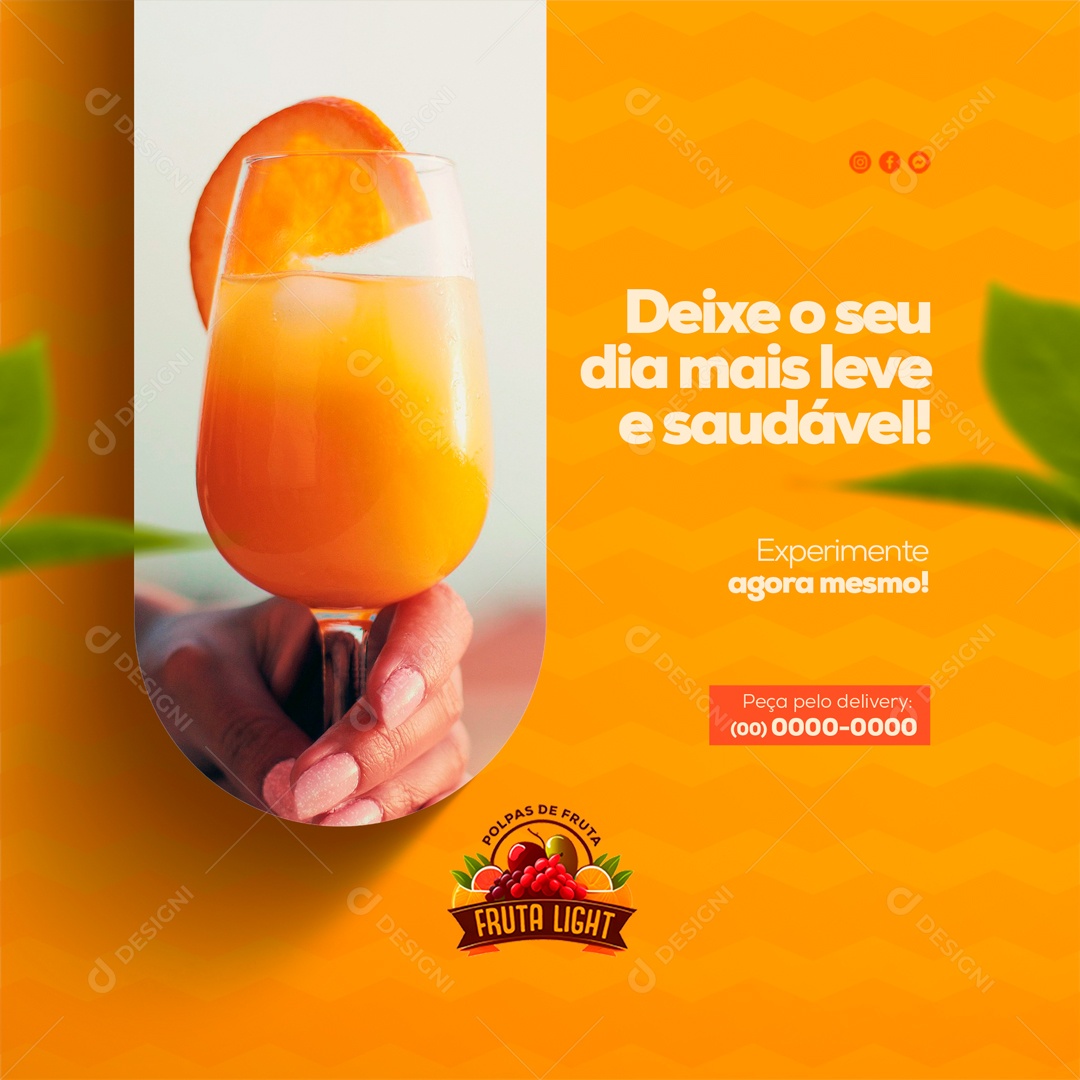 Polpas de Frutas Naturais Social Media PSD Editável