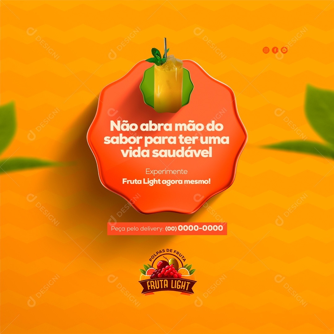 Polpas de Frutas Naturais Social Media PSD Editável