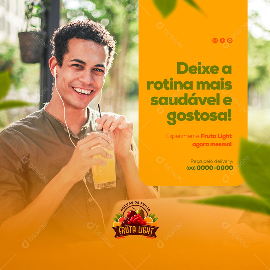 Polpas de Frutas Sucos Naturais Social Media PSD Editável