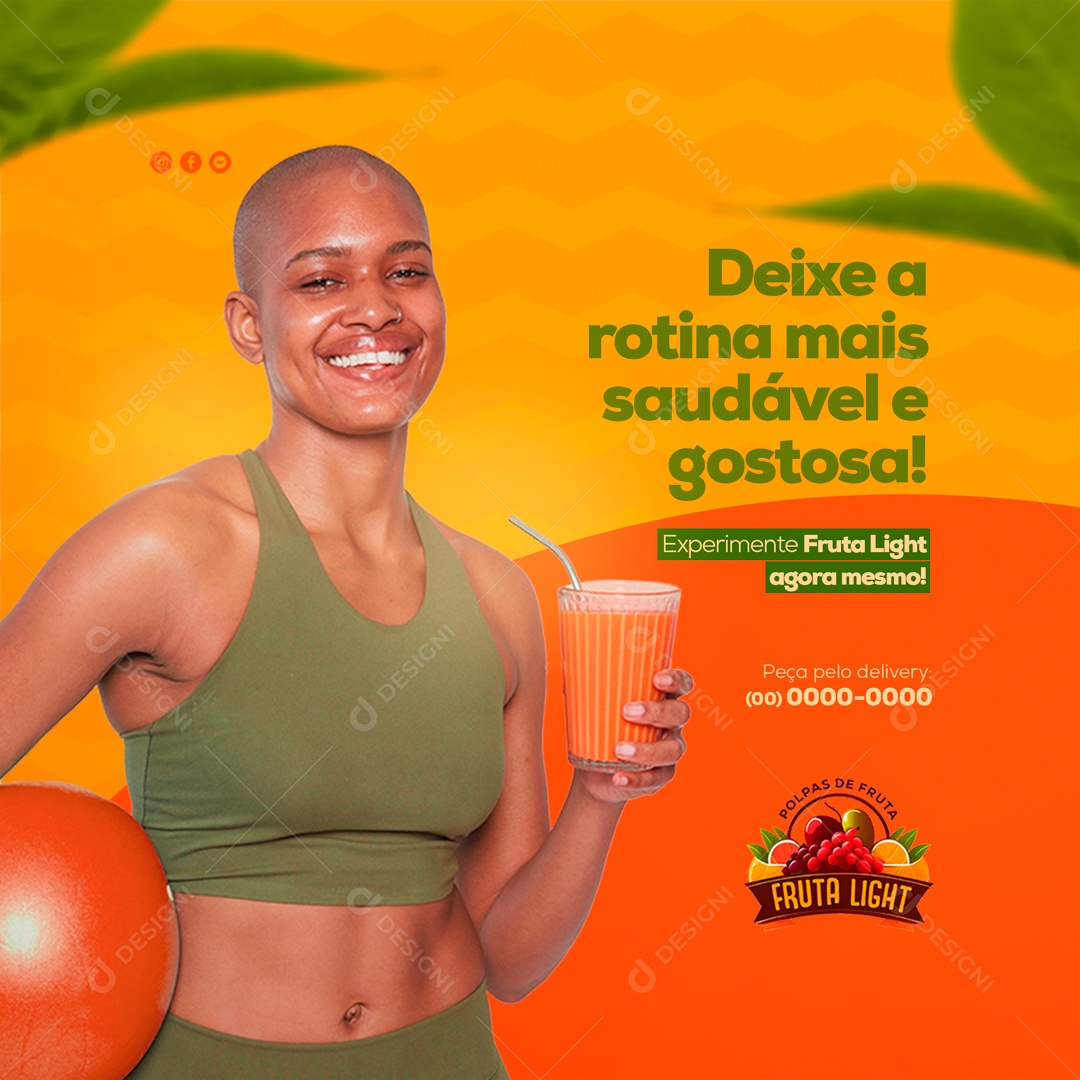 Polpas de Frutas Sucos Naturais Social Media PSD Editável