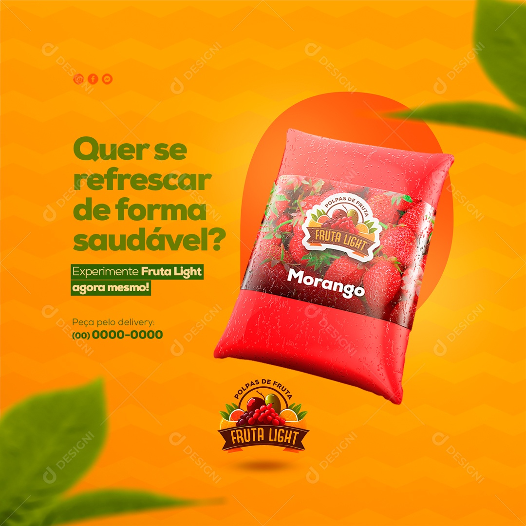 Polpas de Frutas Naturais Social Media PSD Editável