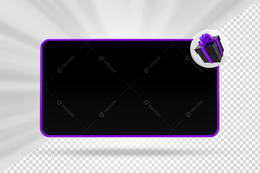 Quadro De Notificação Elemento 3D PSD
