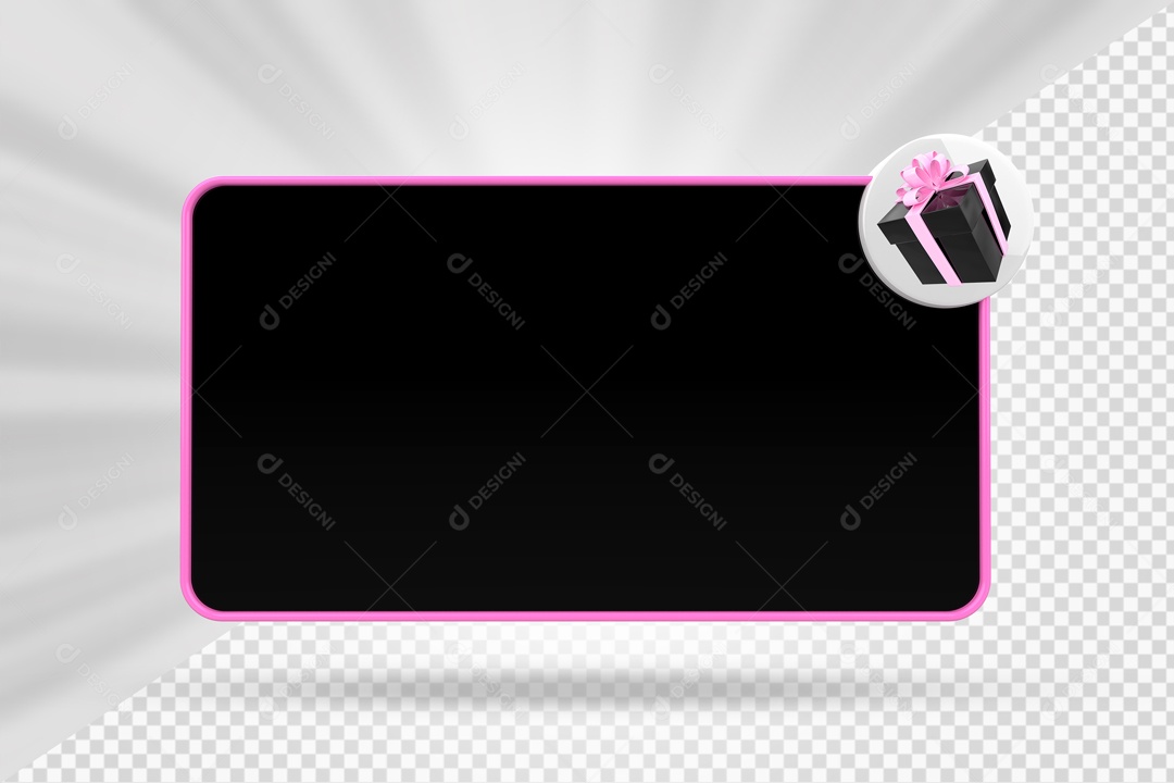 Quadro De Notificação Elemento 3D PSD