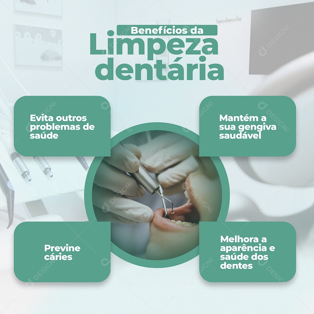 Limpeza Dentária Social Media PSD Editável