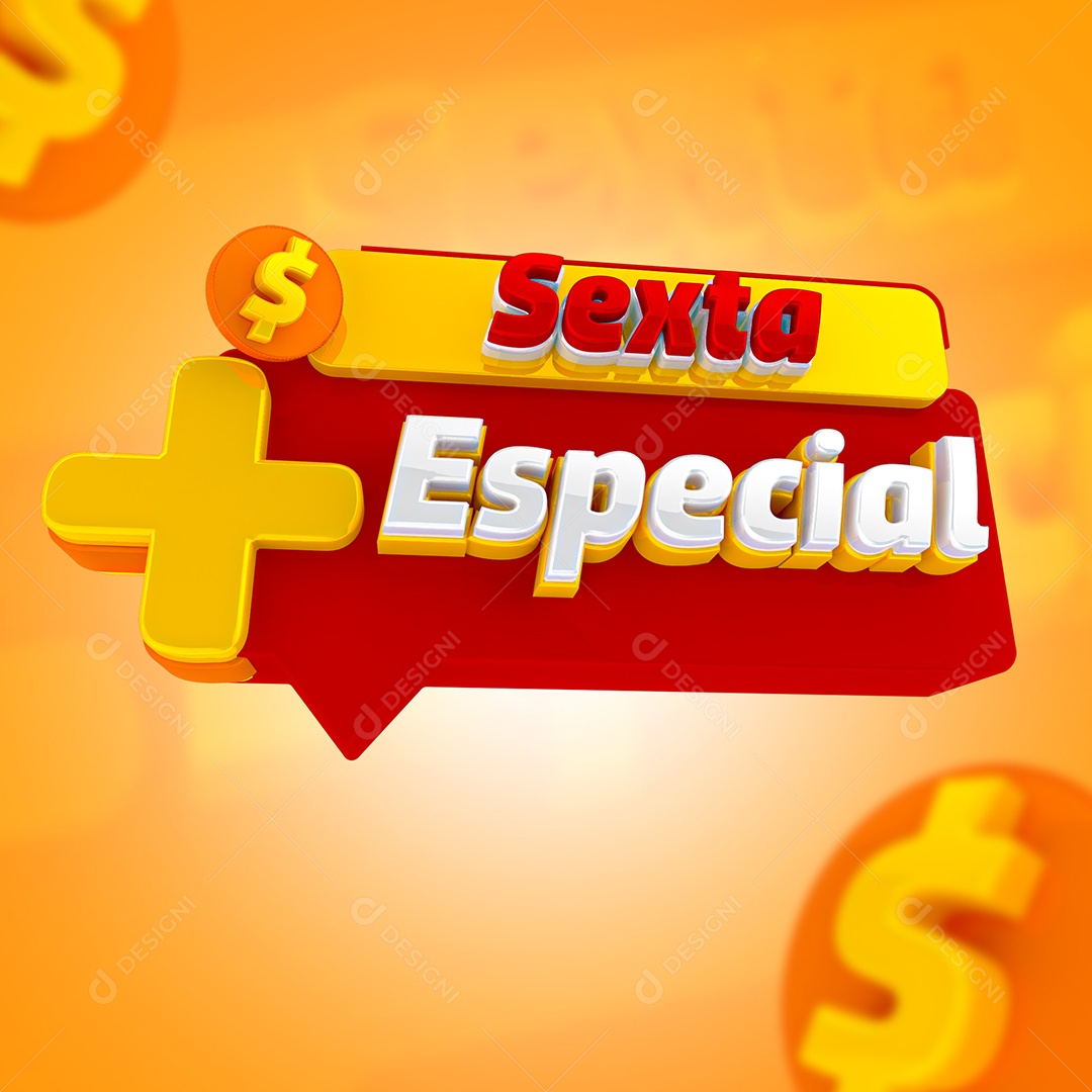 Sexta Especial Selo 3D Para Composição PSD