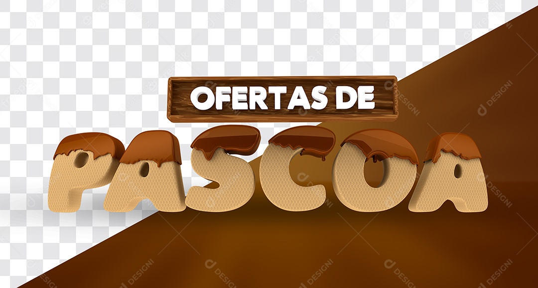 Ofertas de Páscoa Selo 3D Para Composição  PSD