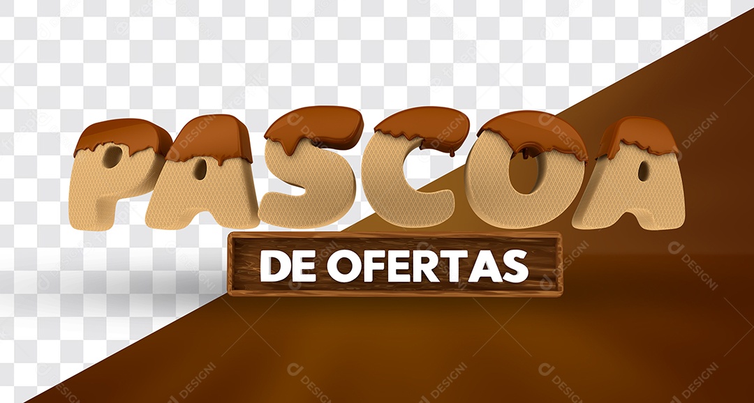Páscoa de Ofertas Texto 3D Para Composição PSD