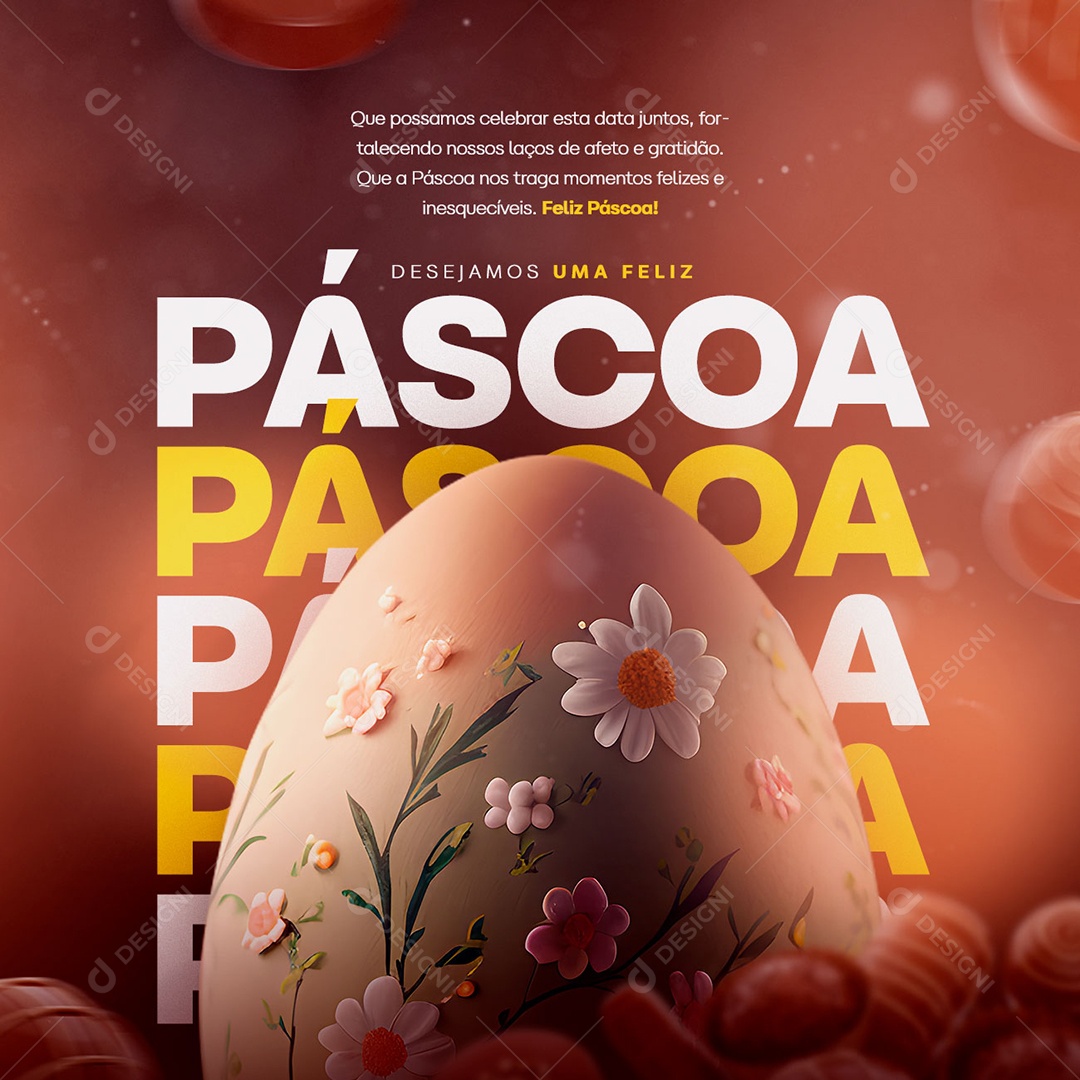 Que Possamos Celebrar Esta Data Juntos Feliz Páscoa Social Media PSD Editável