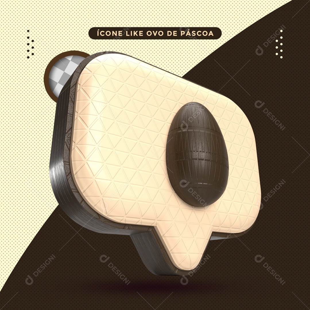 Ícone Like Ovo de Páscoa 3D Para Composição PSD