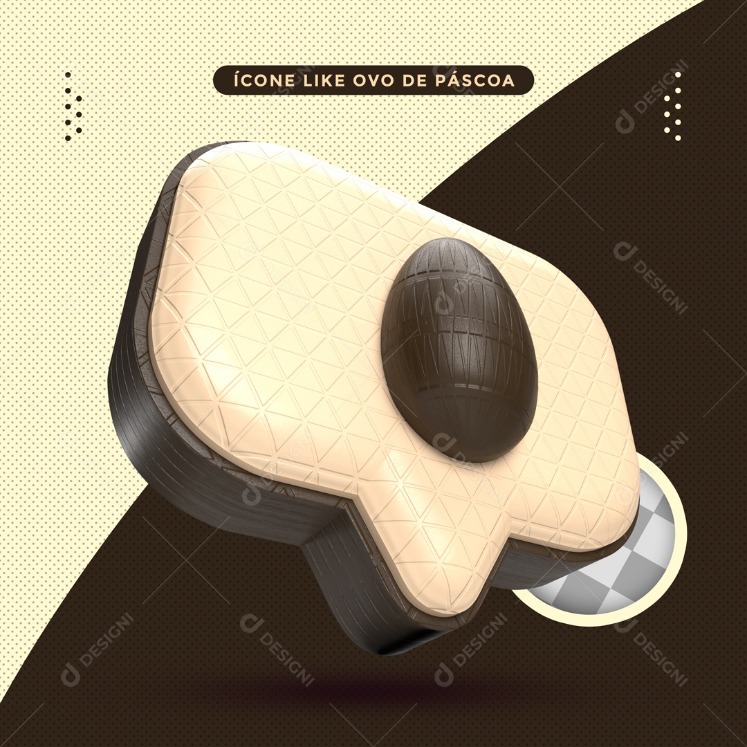 Ícone Like Ovo de Páscoa 3D Para Composição PSD
