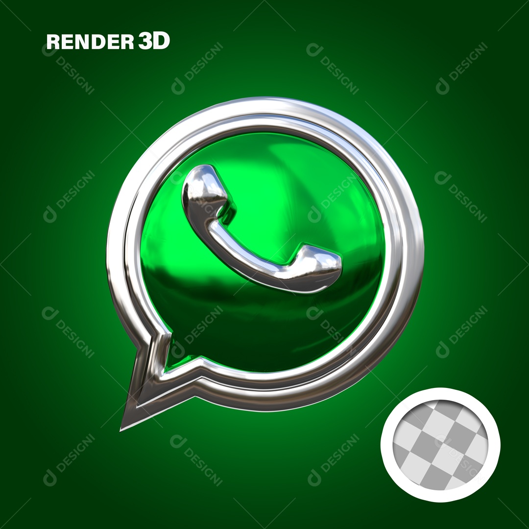 Elemento 3D Para Composição Ícone Whatsapp PSD