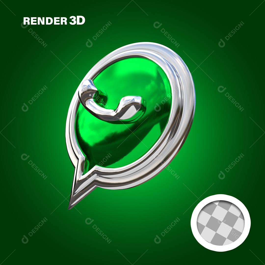 Elemento 3D Para Composição Ícone Whatsapp PSD