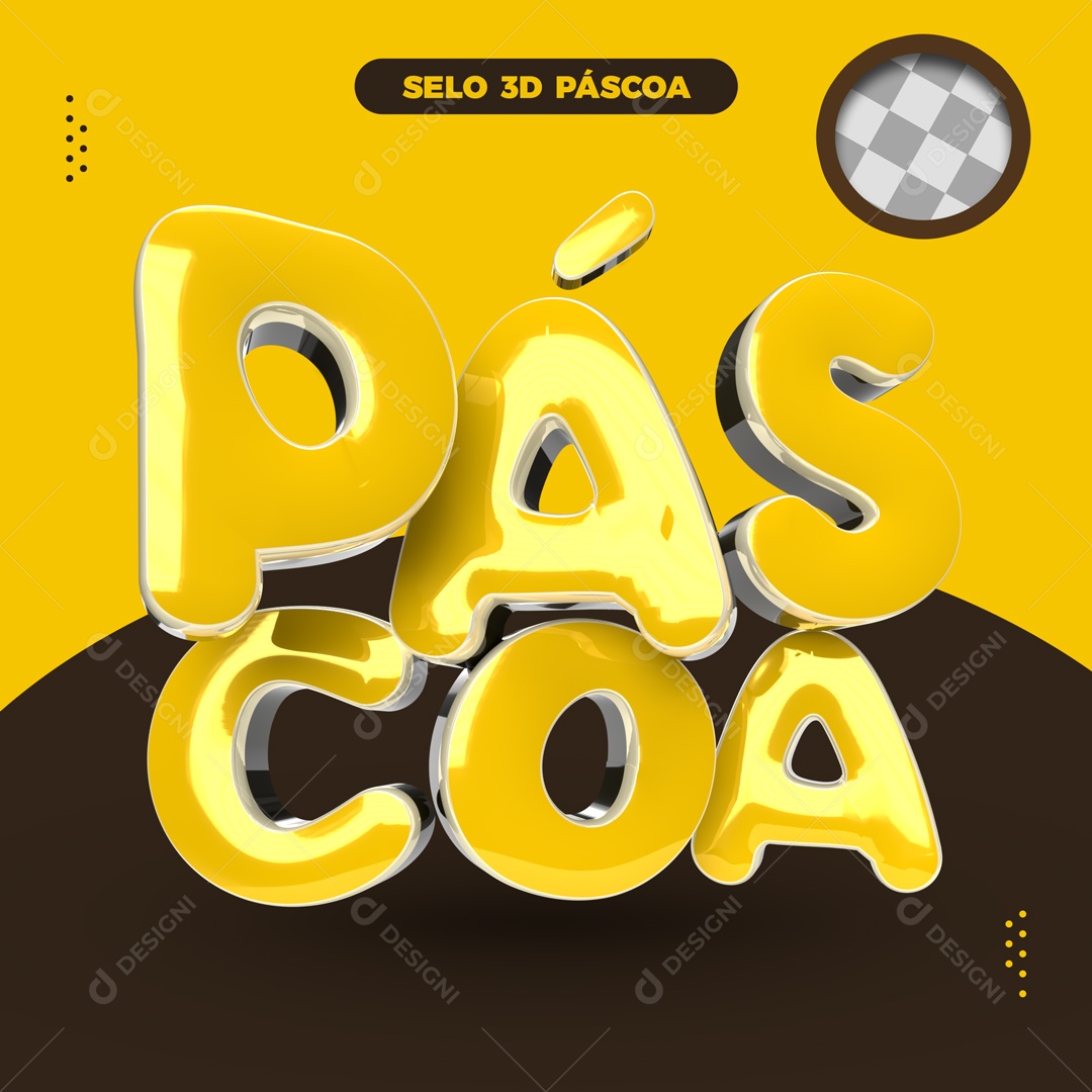 Selo 3D Para Composição Páscoa PSD