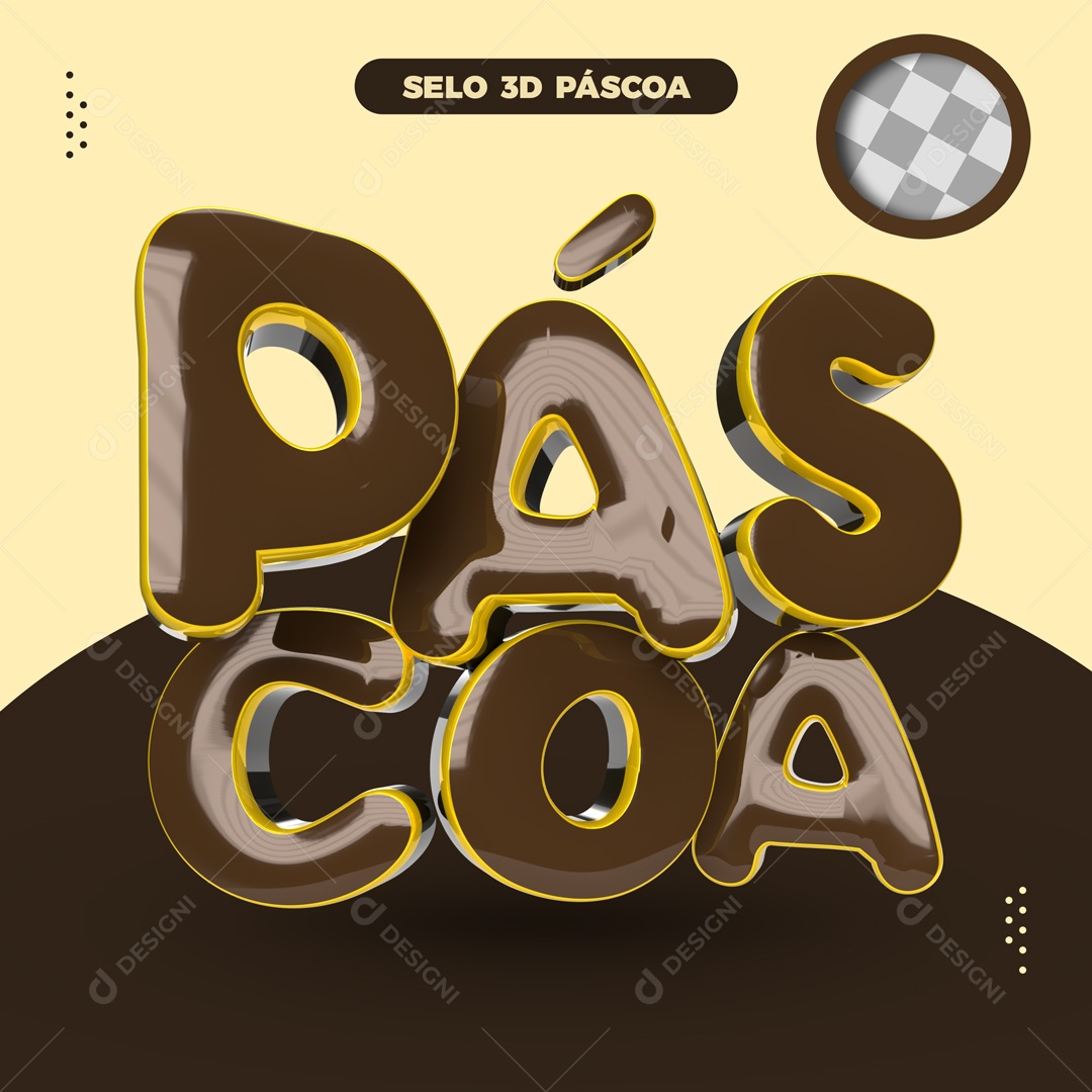 Selo 3D Para Composição Páscoa PSD