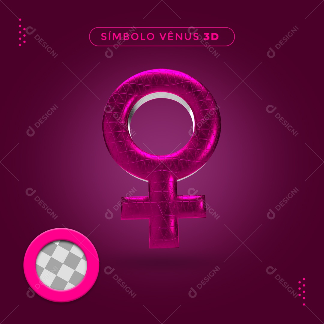 Elemento 3D Para Composição Símbolo Feminino Dia Internacional da Mulher PSD
