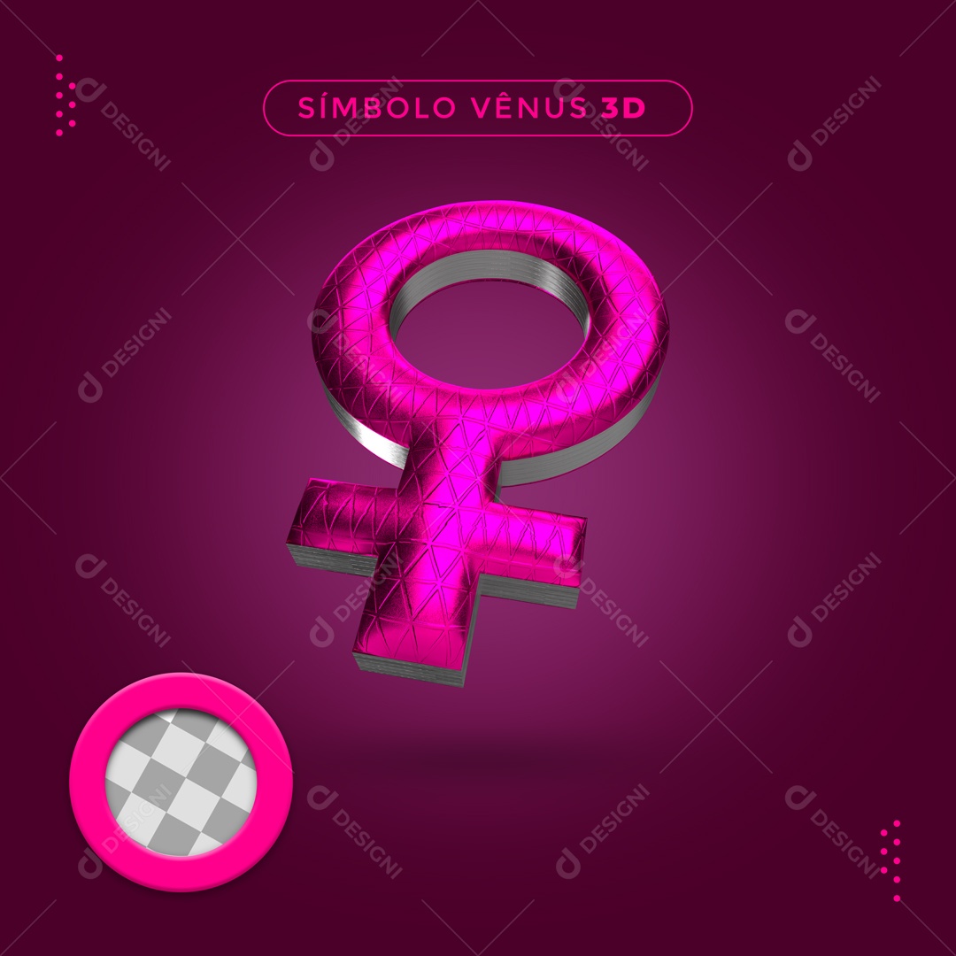 Elemento 3D Para Composição Símbolo Feminino Dia Internacional da Mulher PSD