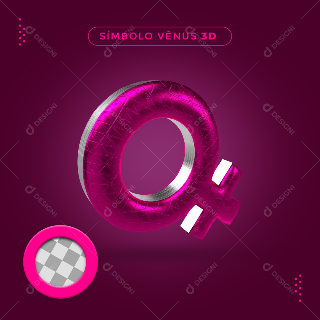 Elemento 3D Para Composição Símbolo Feminino Dia Internacional da Mulher PSD