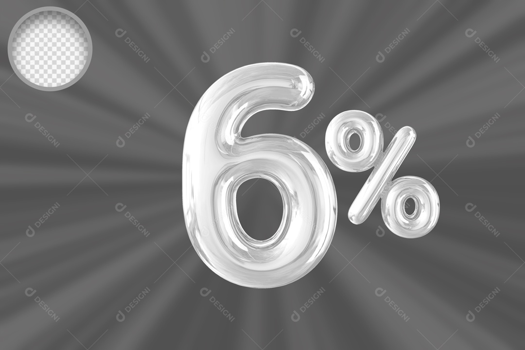 Numero Balão de 7% Elemento 3D PSD