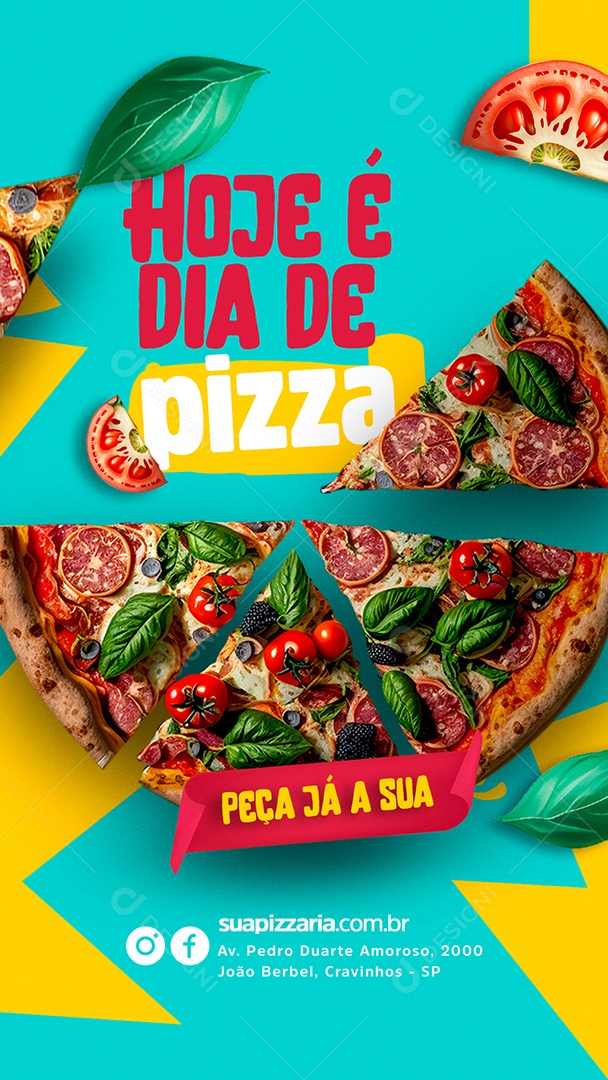 Story Hoje é Dia de Pizza Peça Já a Sua Pizzaria Social Media PSD Editável