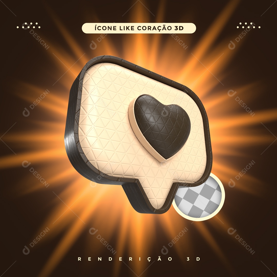 Ícone Like Páscoa 3D Para Composição PSD
