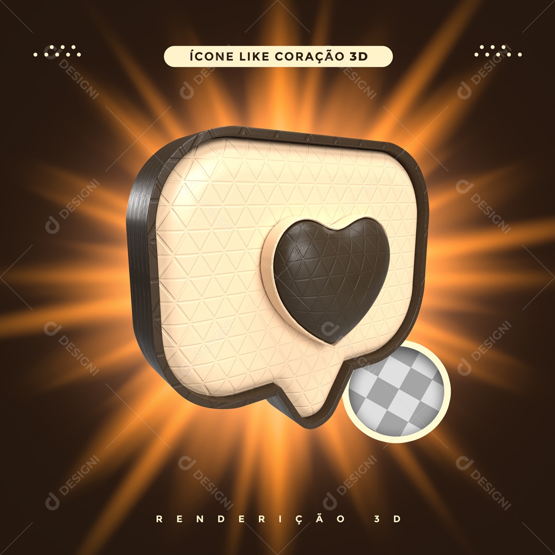 Ícone Like Páscoa 3D Para Composição PSD
