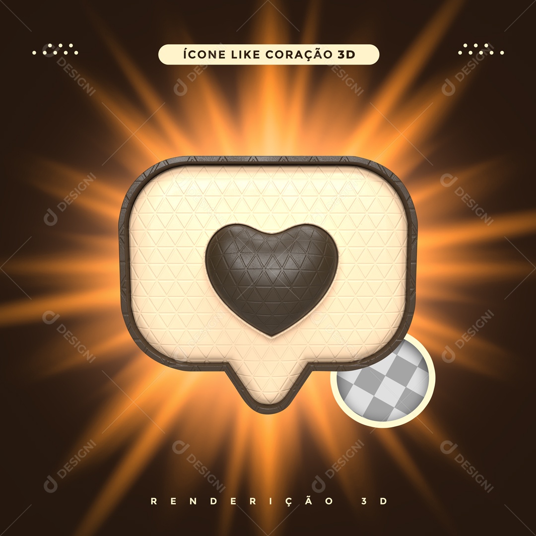Ícone Like Páscoa 3D Para Composição PSD